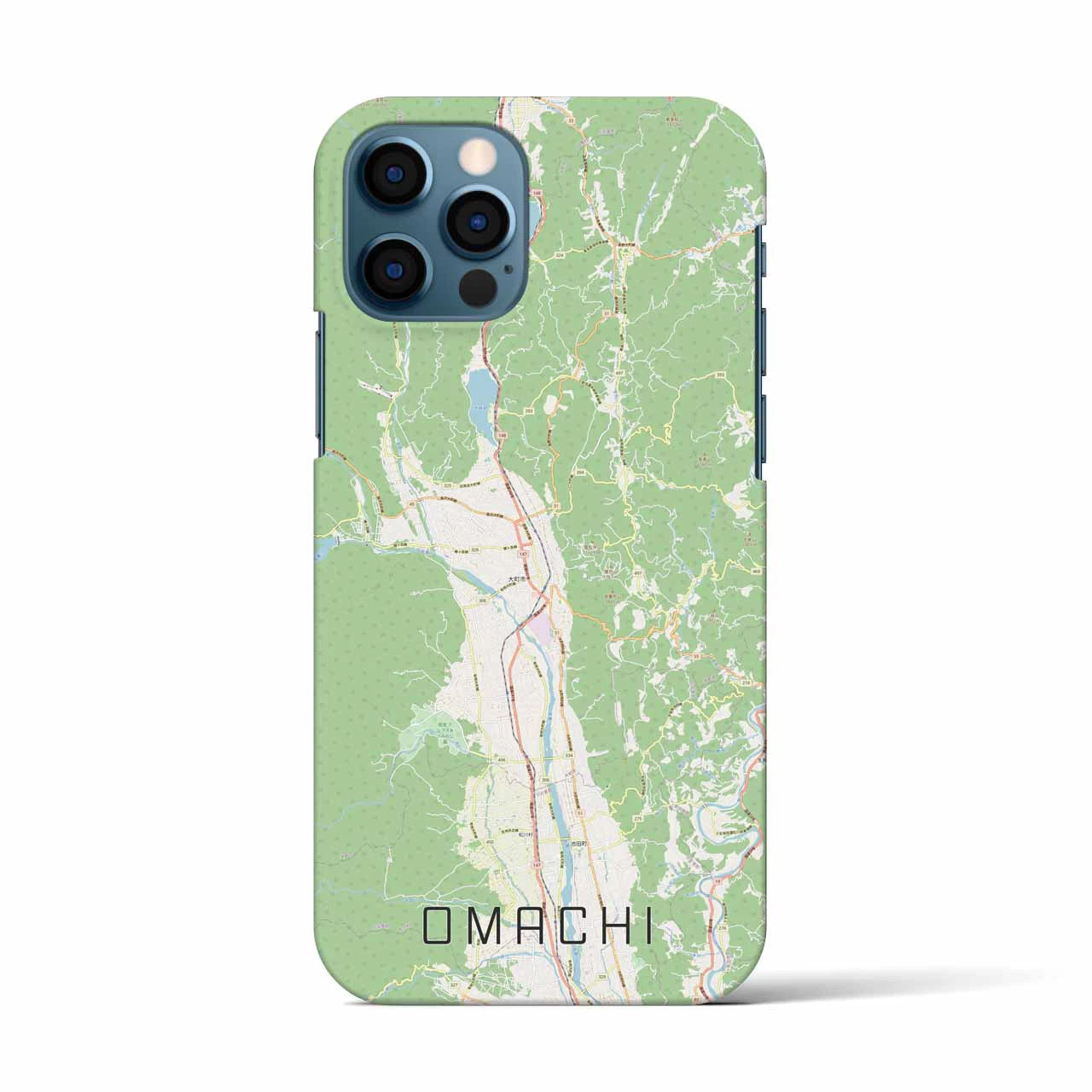 【大町(長野県)】地図柄iPhoneケース(バックカバータイプ)