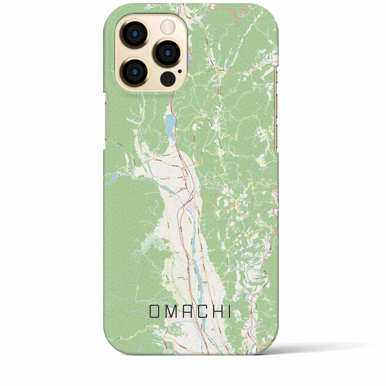 【大町(長野県)】地図柄iPhoneケース(バックカバータイプ)