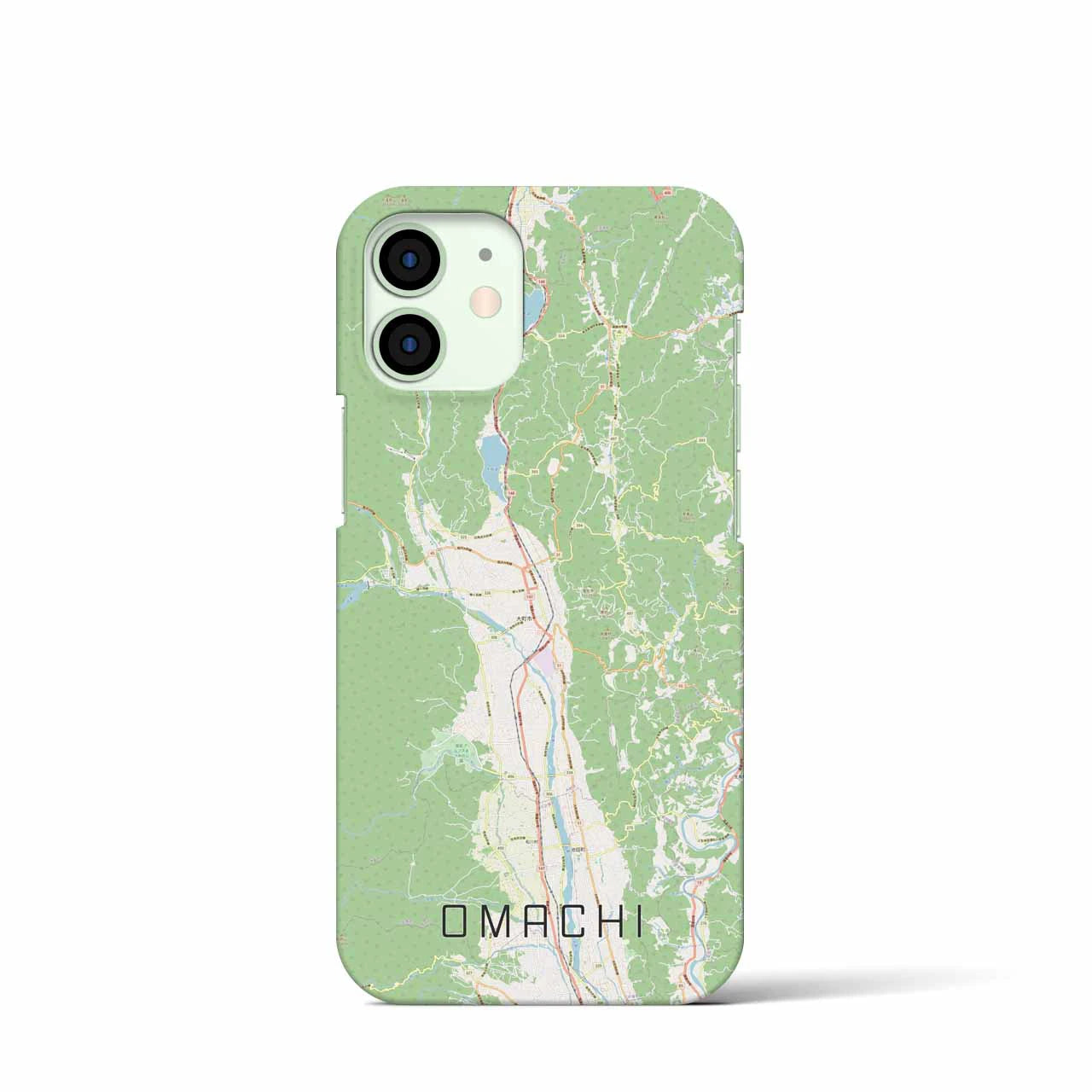 【大町(長野県)】地図柄iPhoneケース(バックカバータイプ)