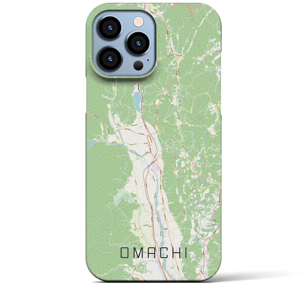 【大町(長野県)】地図柄iPhoneケース(バックカバータイプ)