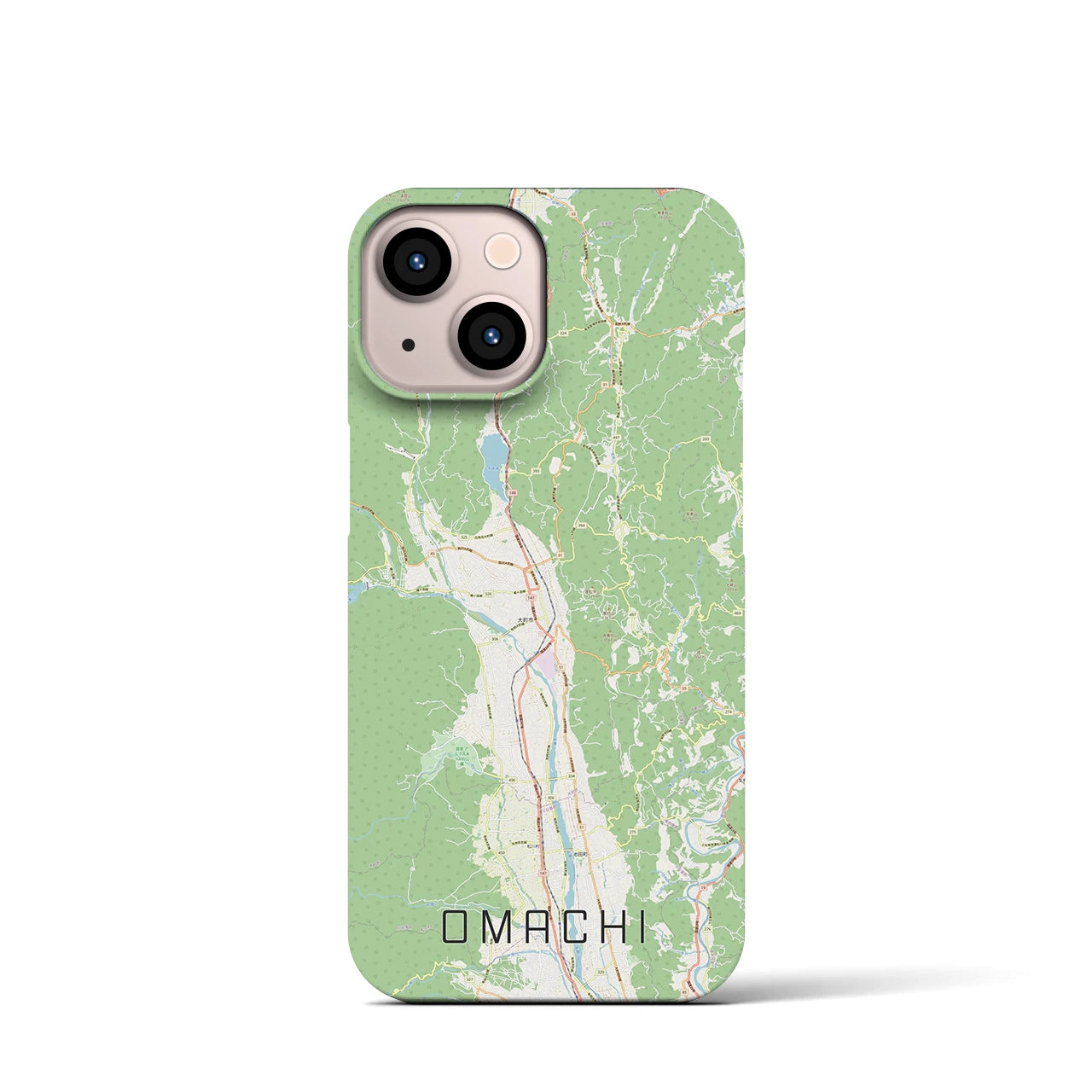 【大町(長野県)】地図柄iPhoneケース(バックカバータイプ)