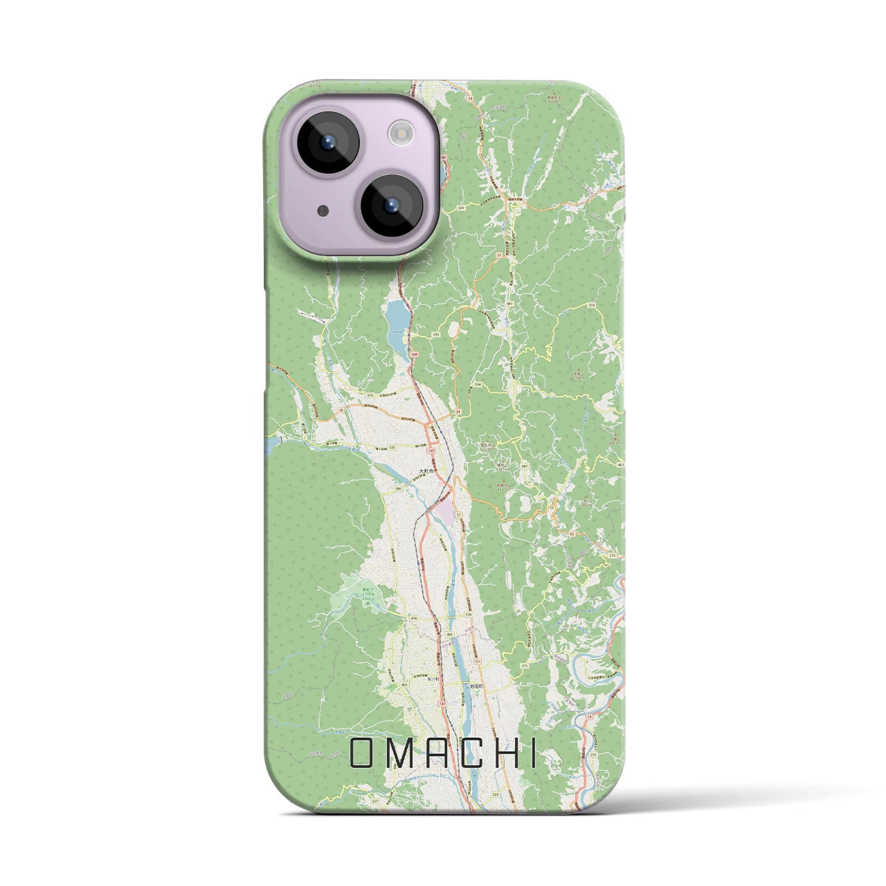 【大町(長野県)】地図柄iPhoneケース(バックカバータイプ)