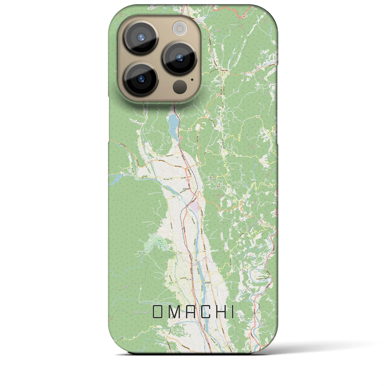 【大町(長野県)】地図柄iPhoneケース(バックカバータイプ)