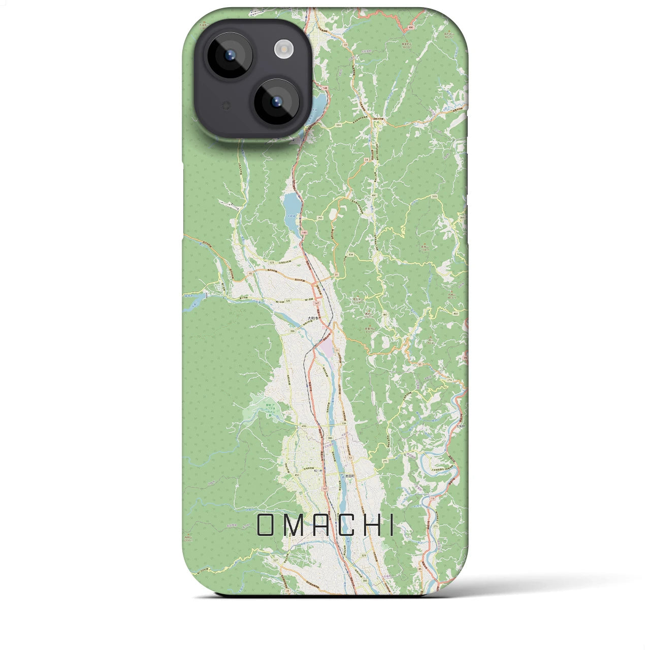 【大町(長野県)】地図柄iPhoneケース(バックカバータイプ)