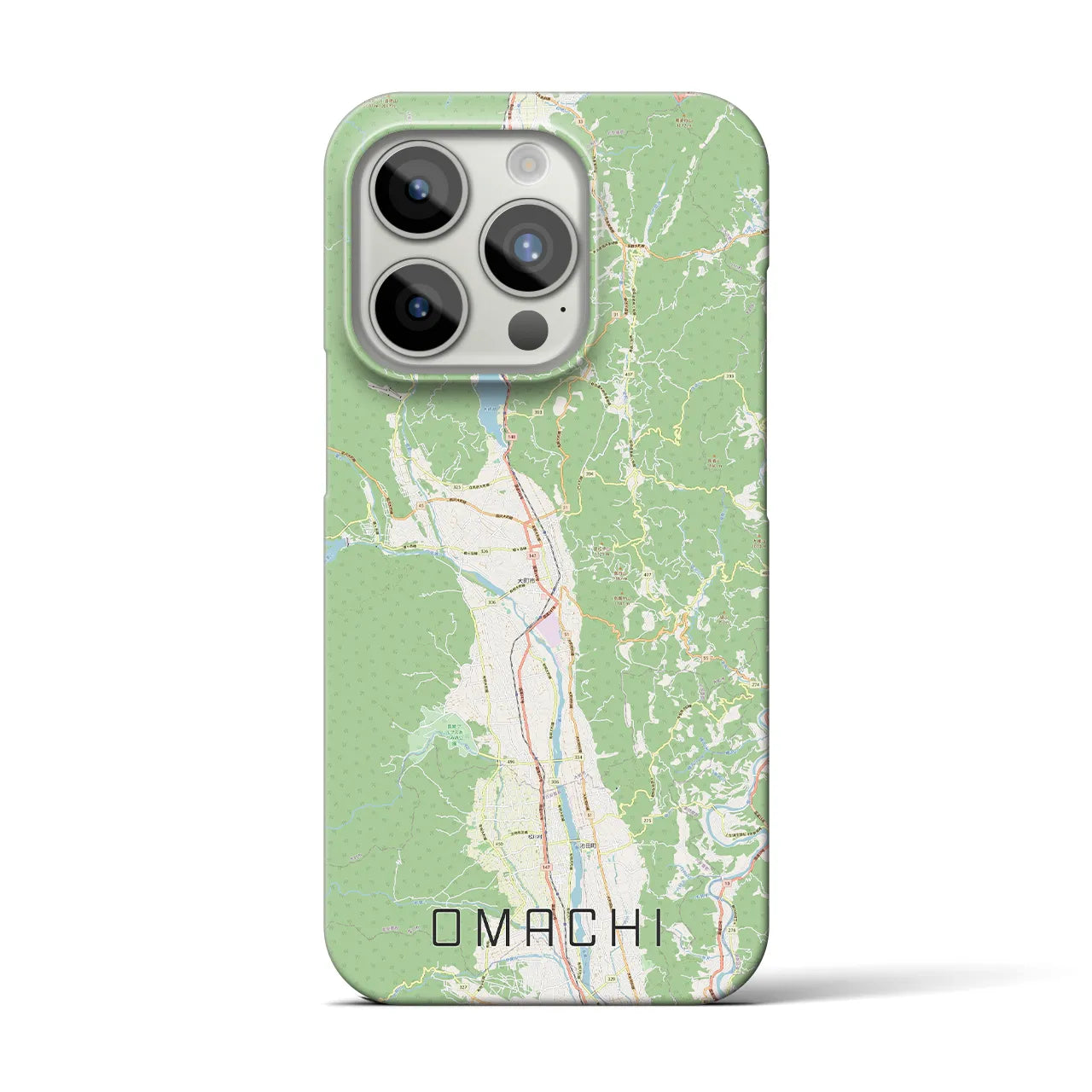 【大町(長野県)】地図柄iPhoneケース(バックカバータイプ)
