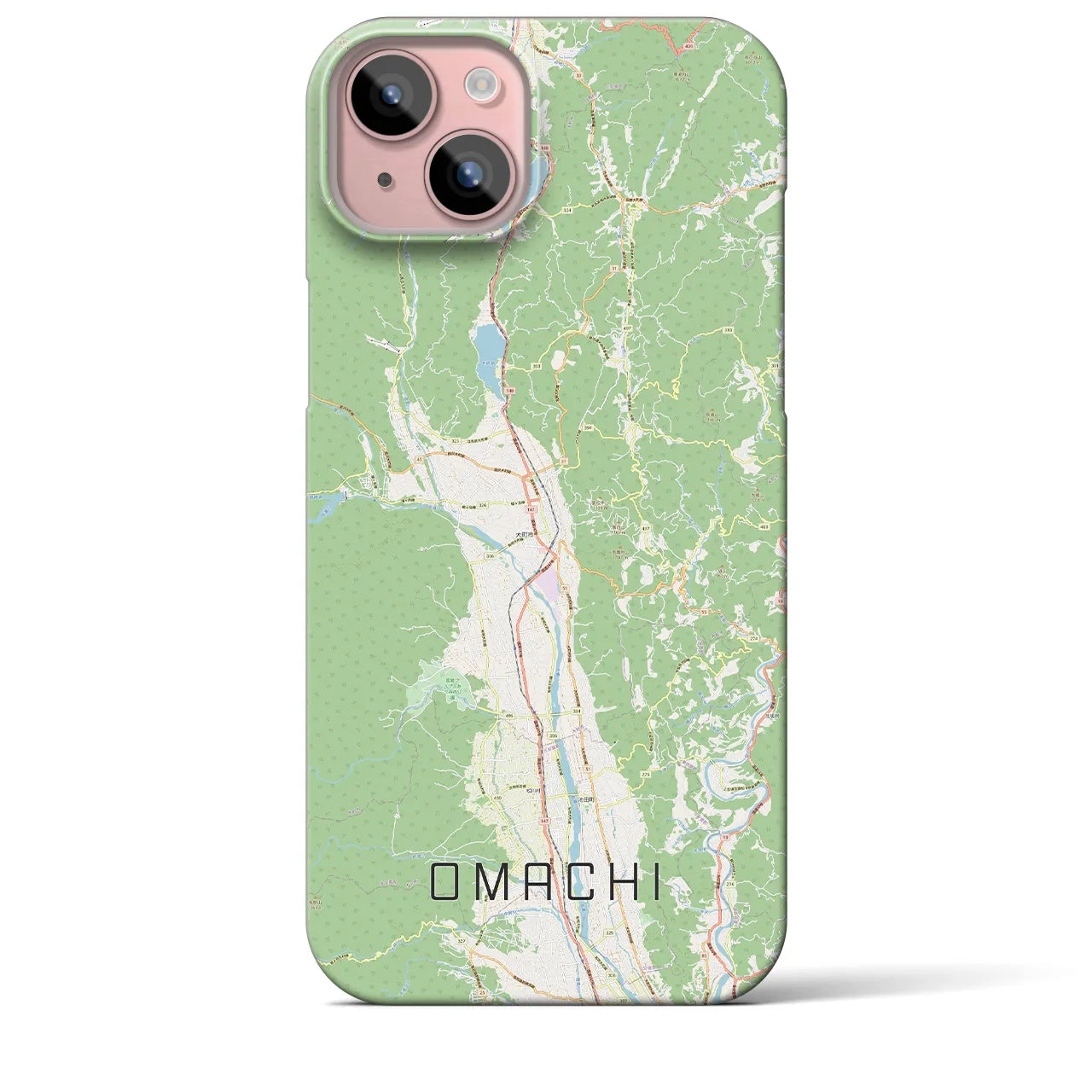 【大町(長野県)】地図柄iPhoneケース(バックカバータイプ)
