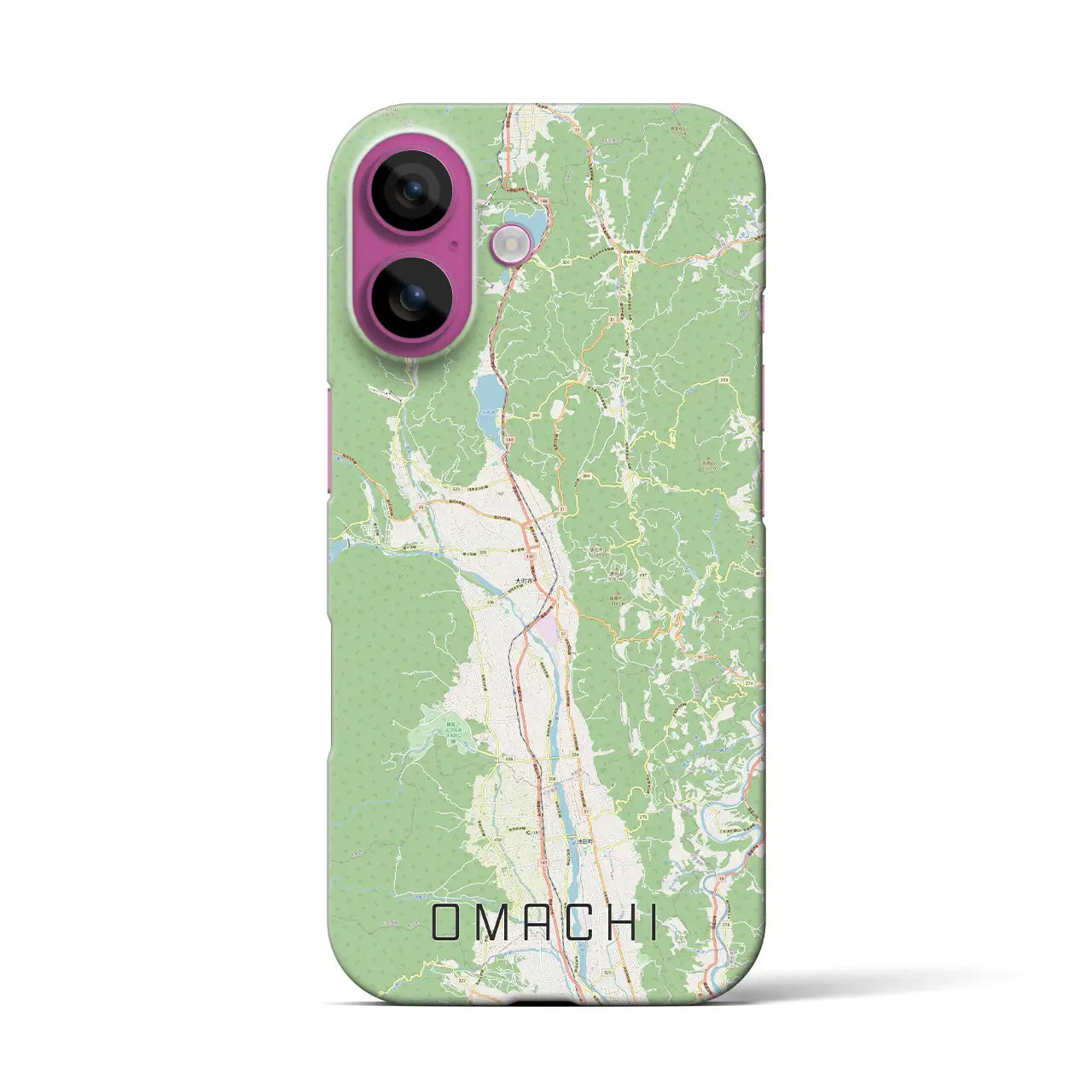 【大町(長野県)】地図柄iPhoneケース(バックカバータイプ)