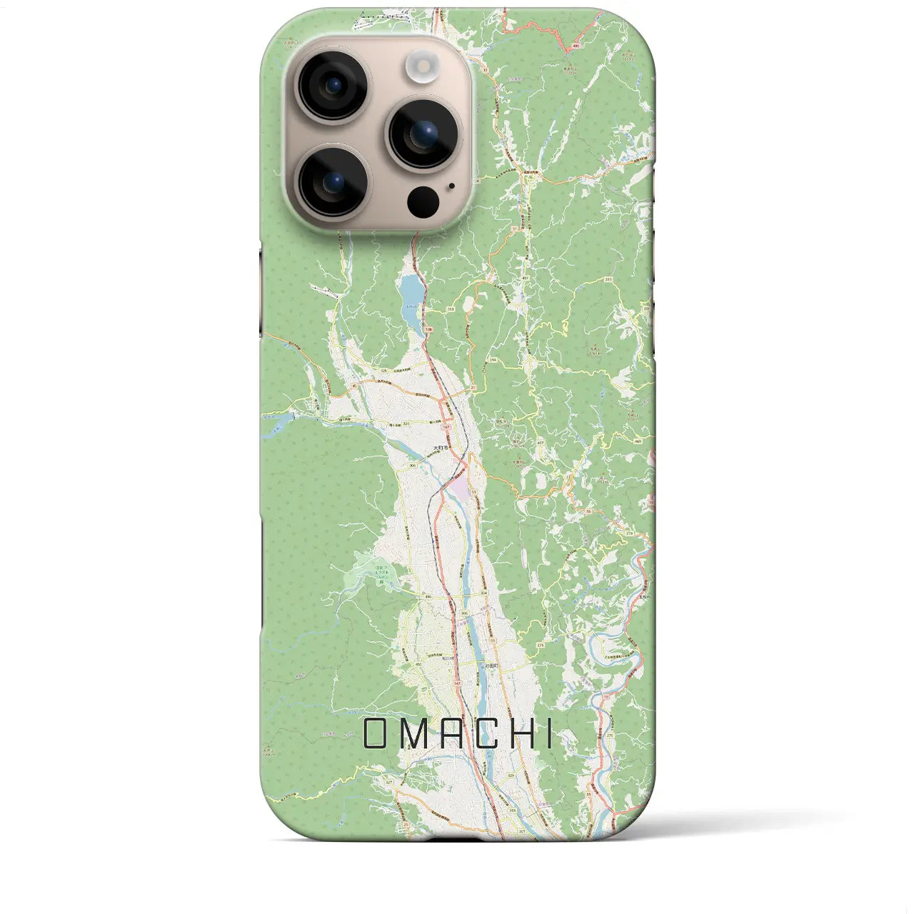 【大町(長野県)】地図柄iPhoneケース(バックカバータイプ)