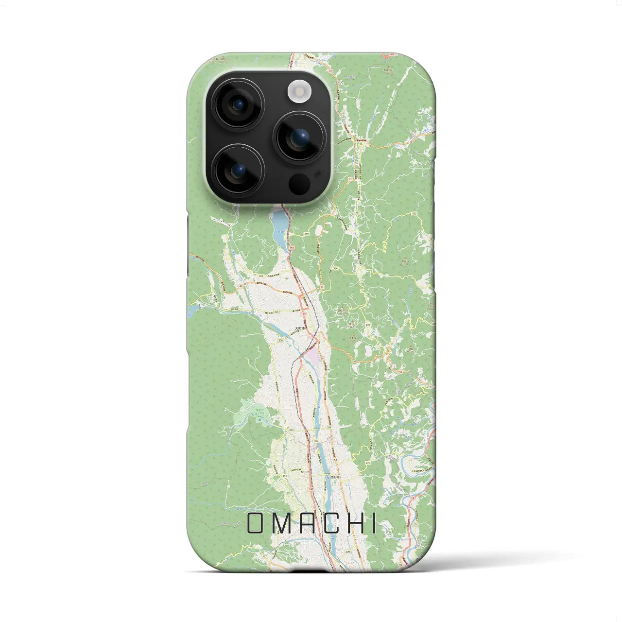 【大町(長野県)】地図柄iPhoneケース(バックカバータイプ)