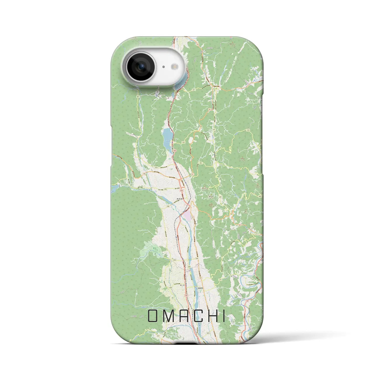 【大町(長野県)】地図柄iPhoneケース(バックカバータイプ)