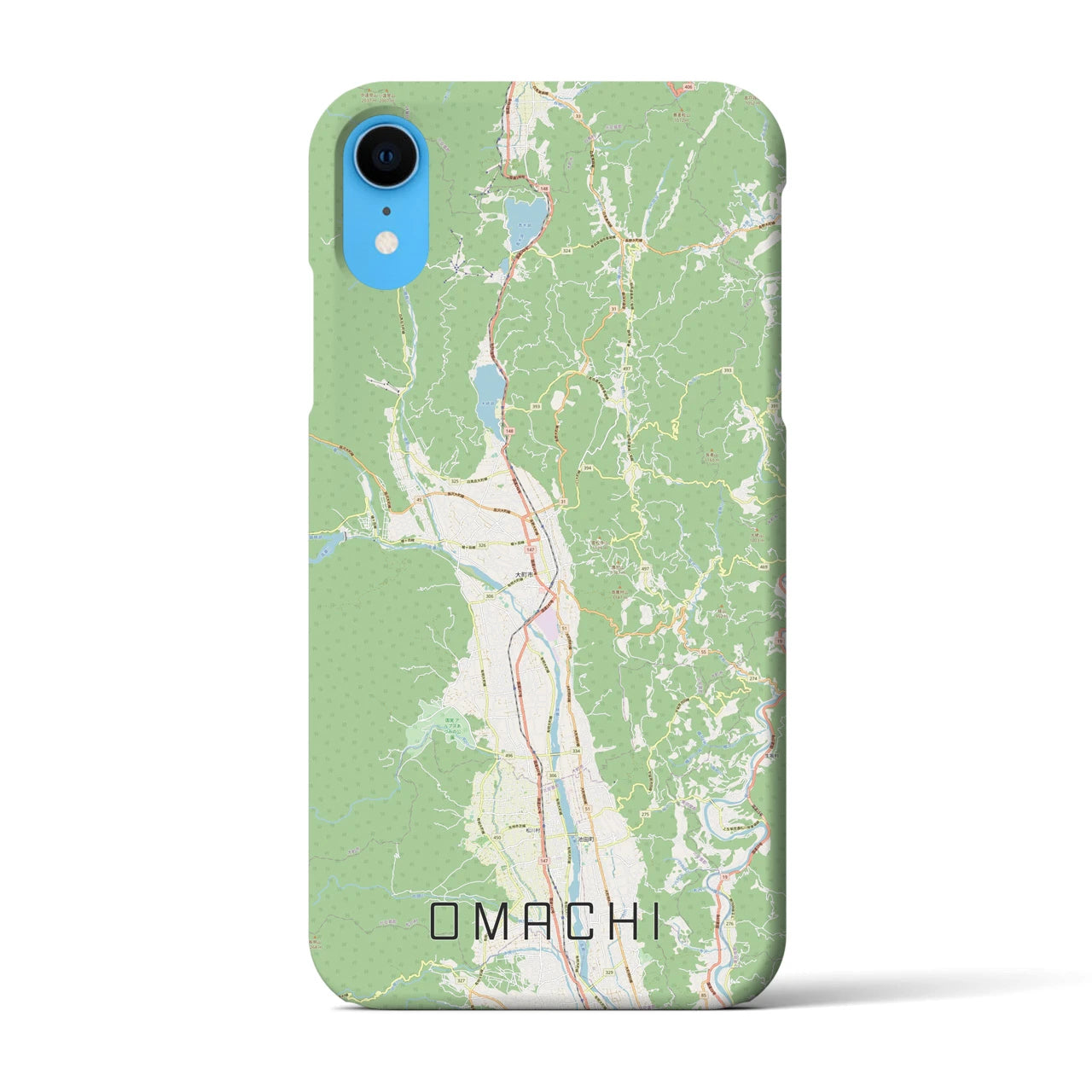 【大町(長野県)】地図柄iPhoneケース(バックカバータイプ)