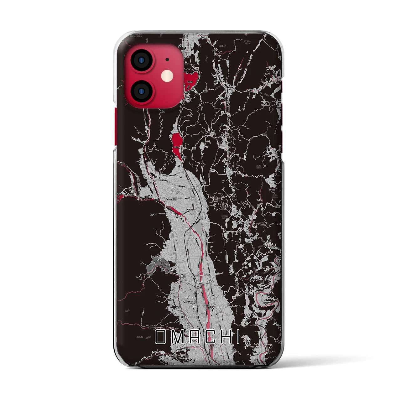 【大町(長野県)】地図柄iPhoneケース(クリアタイプ)