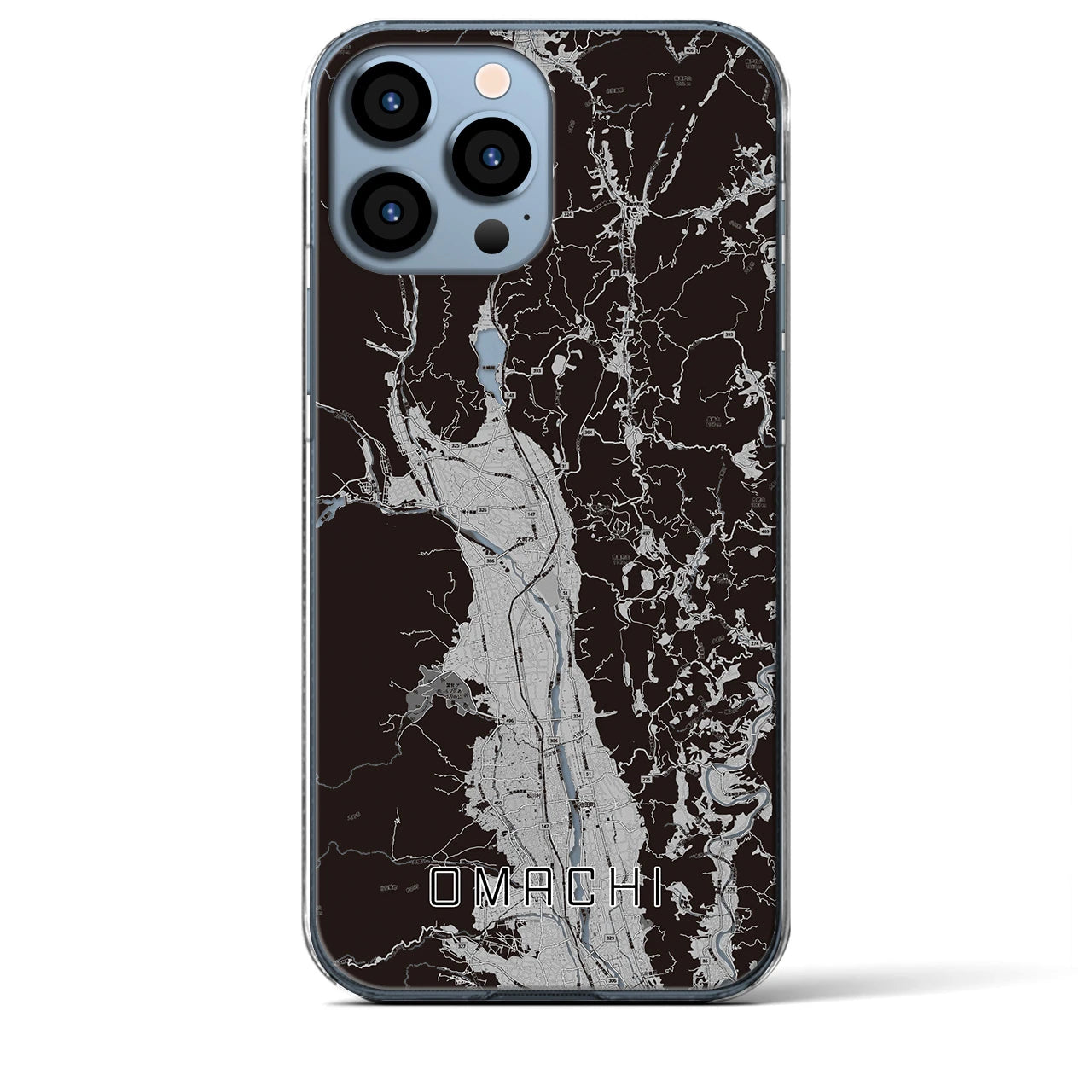 【大町(長野県)】地図柄iPhoneケース(クリアタイプ)