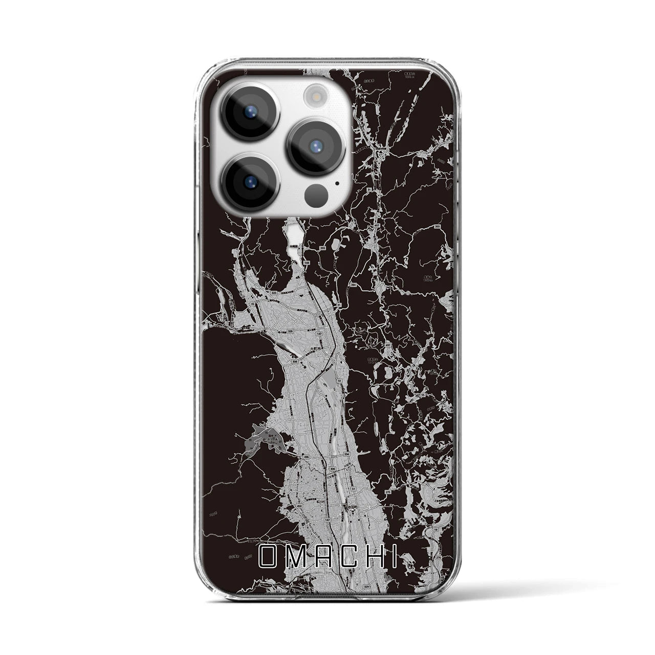 【大町(長野県)】地図柄iPhoneケース(クリアタイプ)