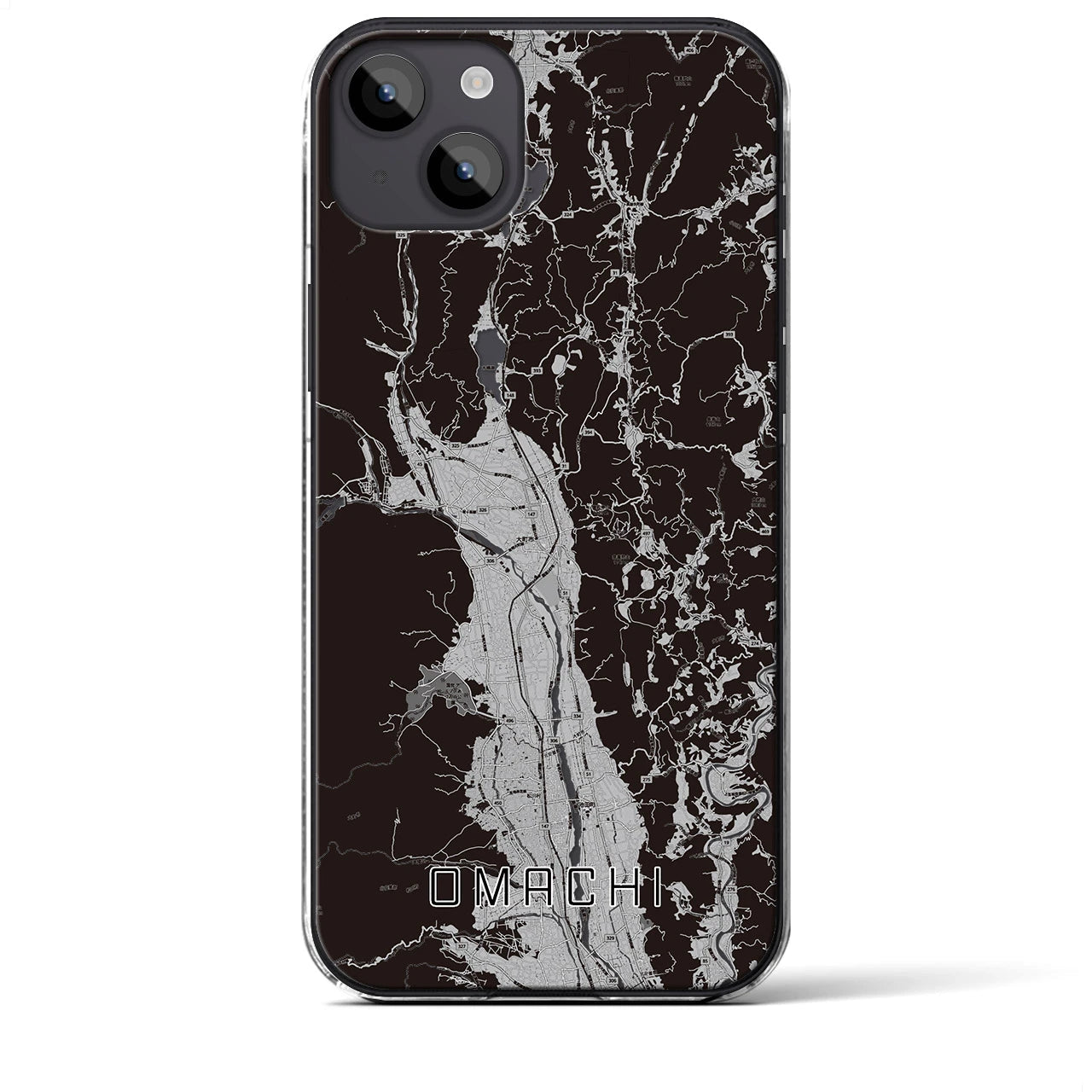 【大町(長野県)】地図柄iPhoneケース(クリアタイプ)