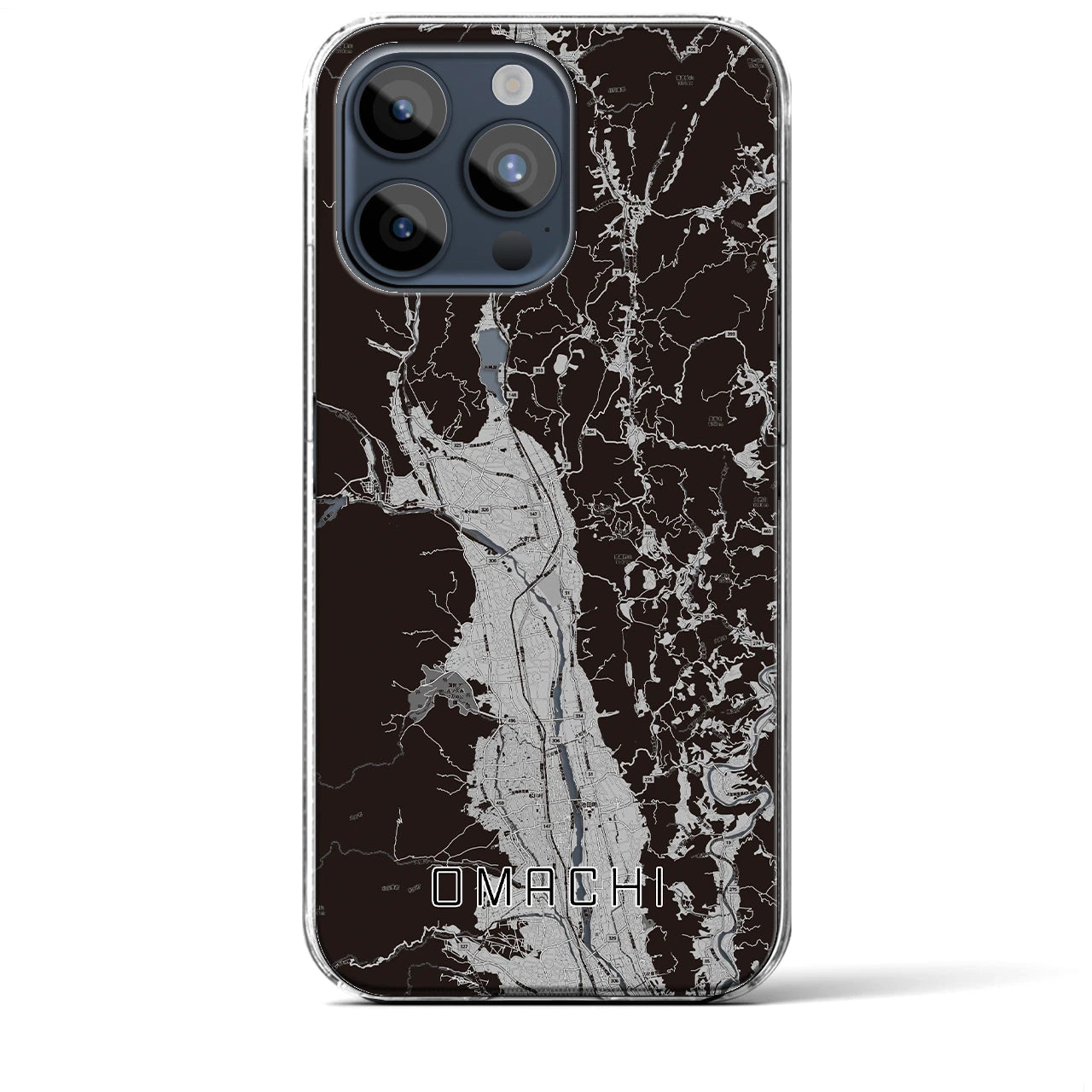 【大町(長野県)】地図柄iPhoneケース(クリアタイプ)