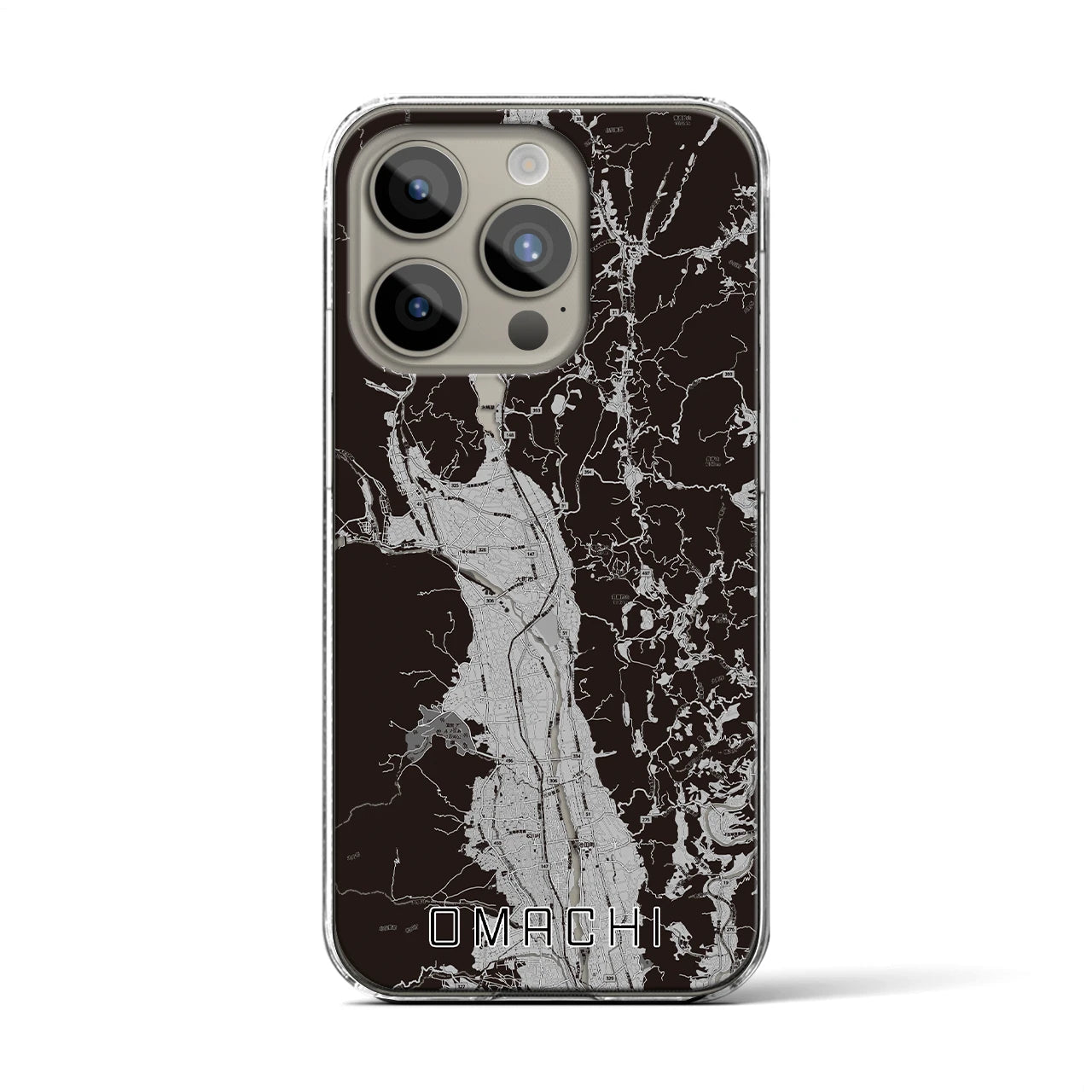 【大町(長野県)】地図柄iPhoneケース(クリアタイプ)