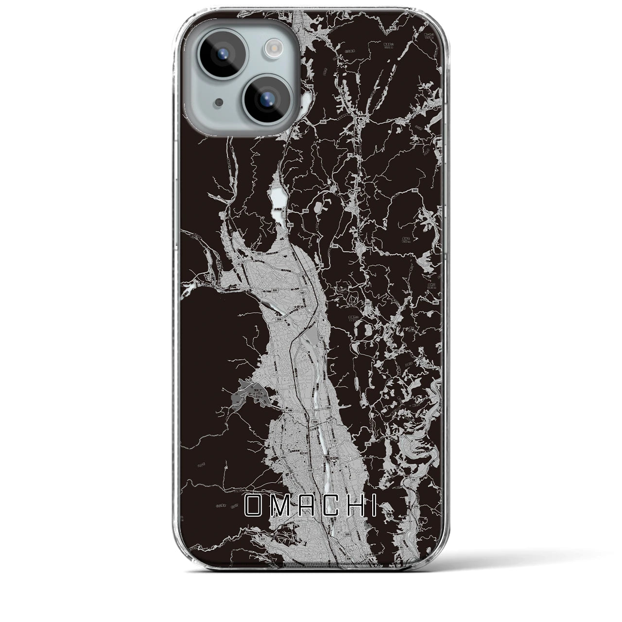 【大町(長野県)】地図柄iPhoneケース(クリアタイプ)