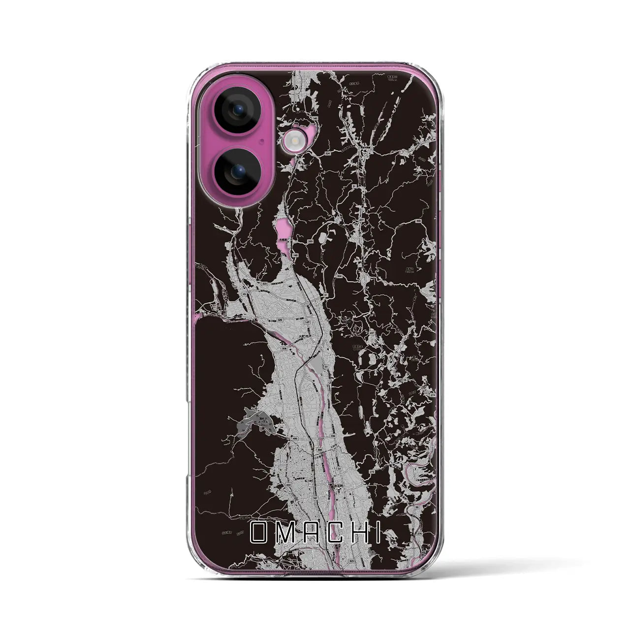 【大町(長野県)】地図柄iPhoneケース(クリアタイプ)