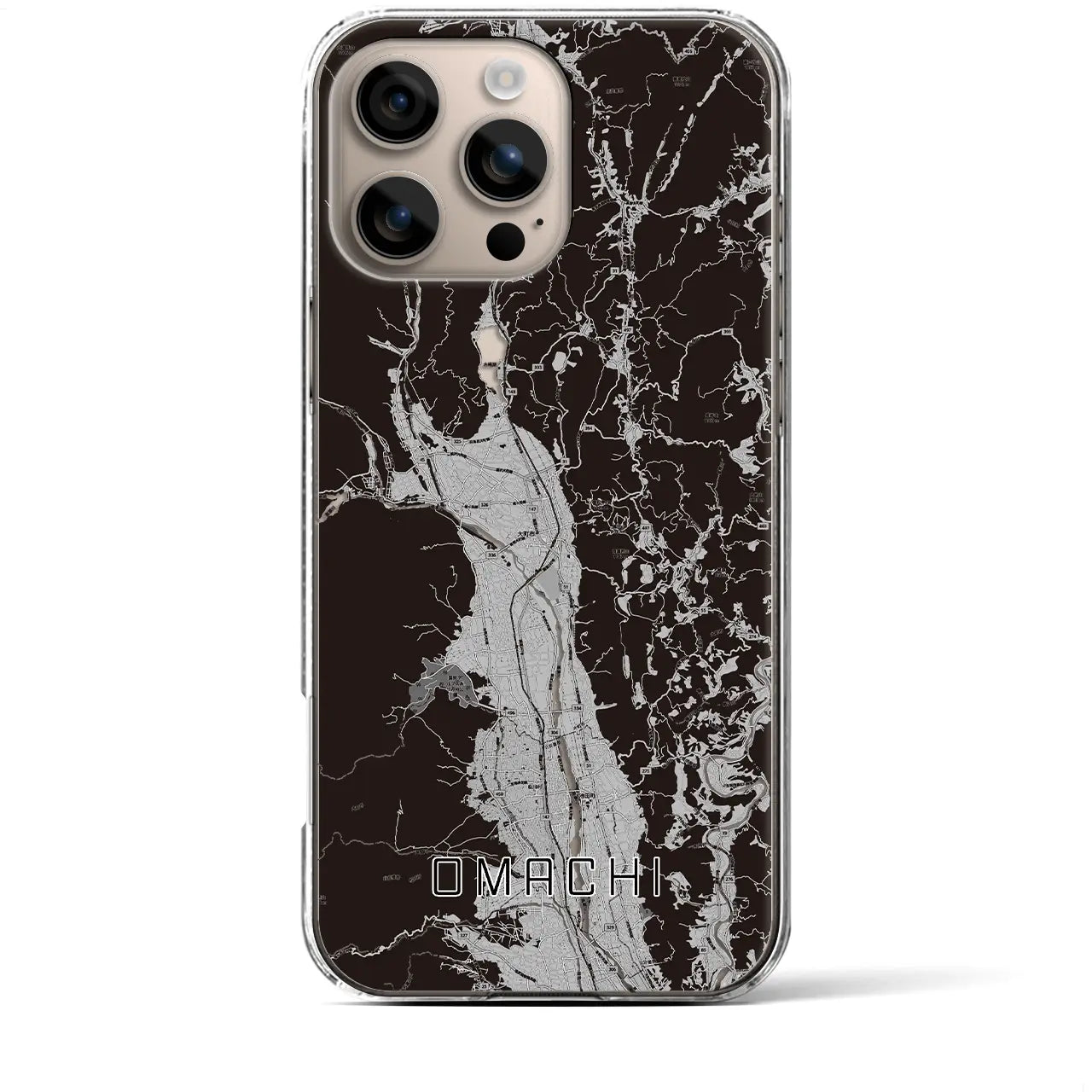 【大町(長野県)】地図柄iPhoneケース(クリアタイプ)