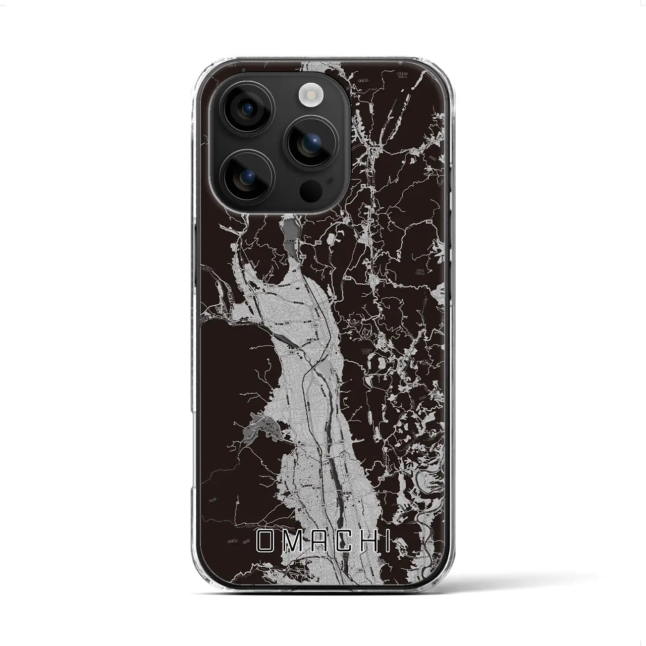 【大町(長野県)】地図柄iPhoneケース(クリアタイプ)