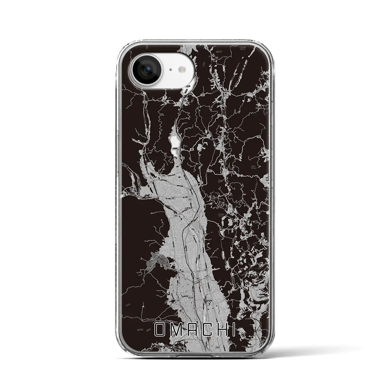 【大町(長野県)】地図柄iPhoneケース(クリアタイプ)