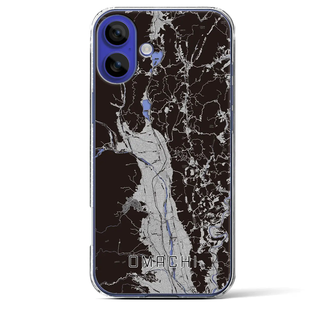 【大町(長野県)】地図柄iPhoneケース(クリアタイプ)