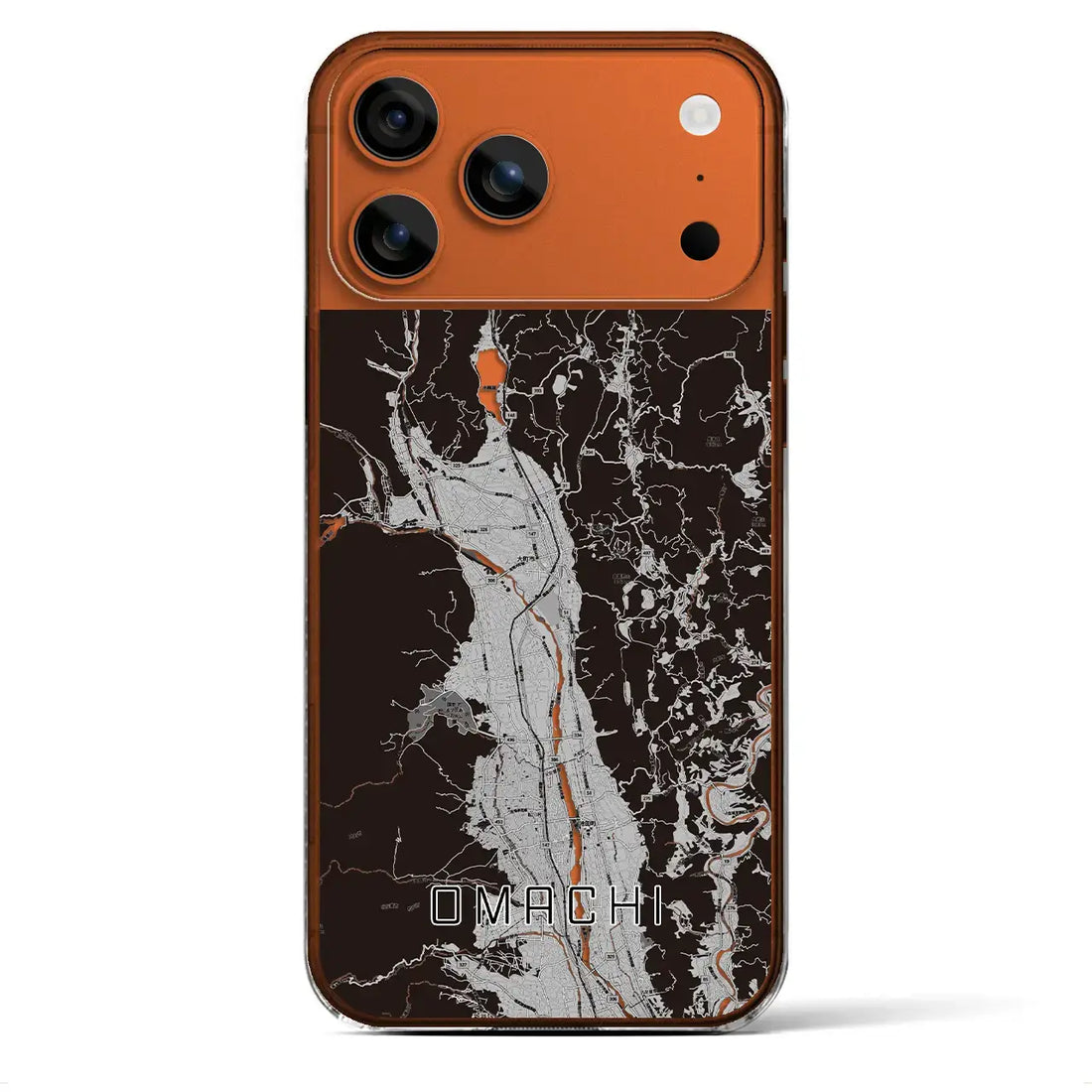 【大町(長野県)】地図柄iPhoneケース(クリアタイプ)