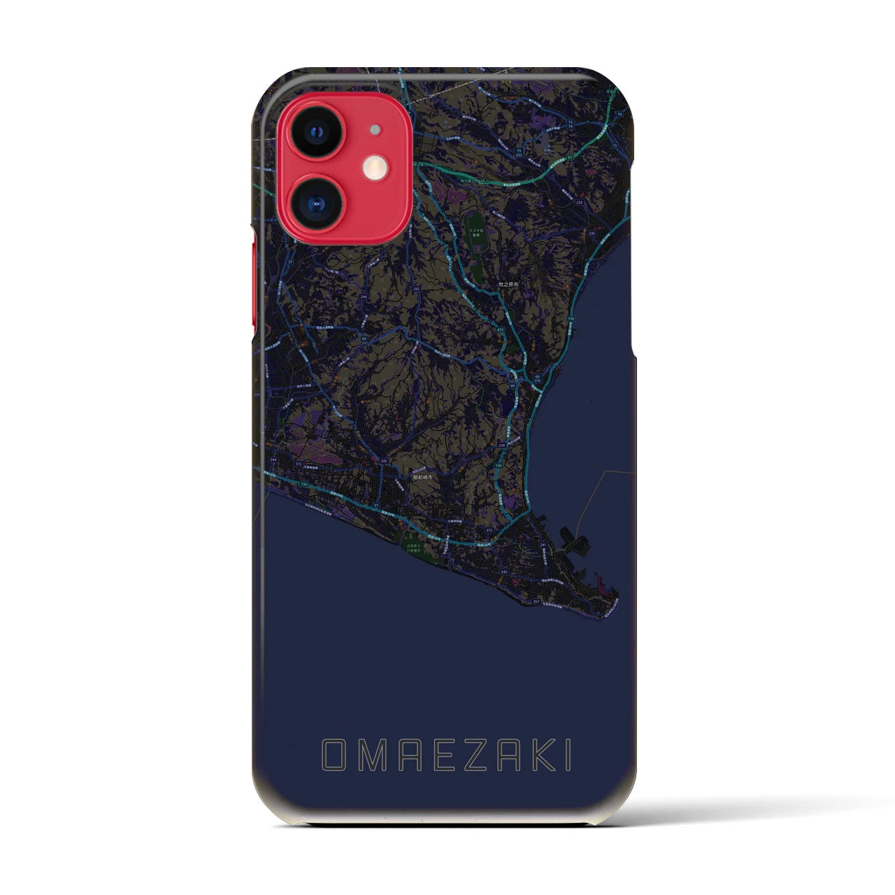 【御前崎(静岡県)】地図柄iPhoneケース(バックカバータイプ)