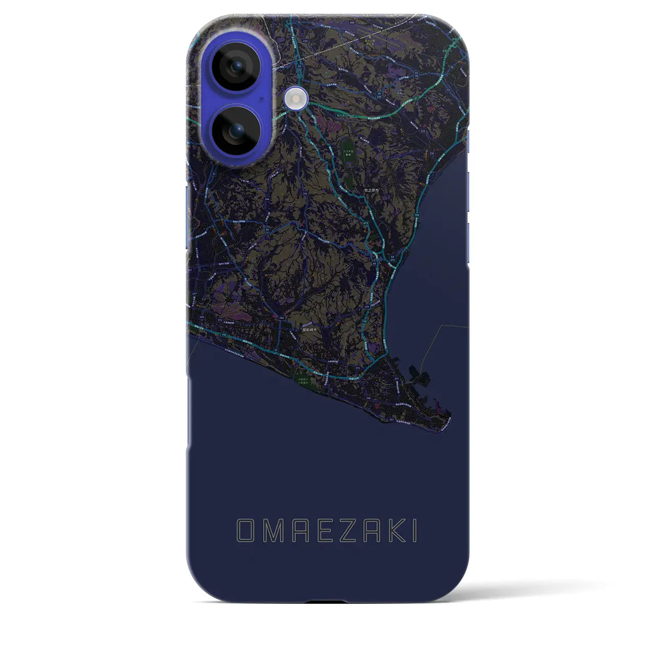 【御前崎(静岡県)】地図柄iPhoneケース(バックカバータイプ)