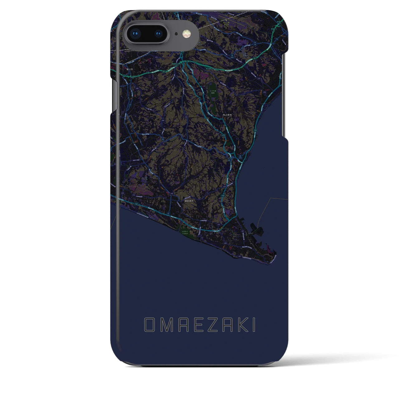 【御前崎(静岡県)】地図柄iPhoneケース(バックカバータイプ)