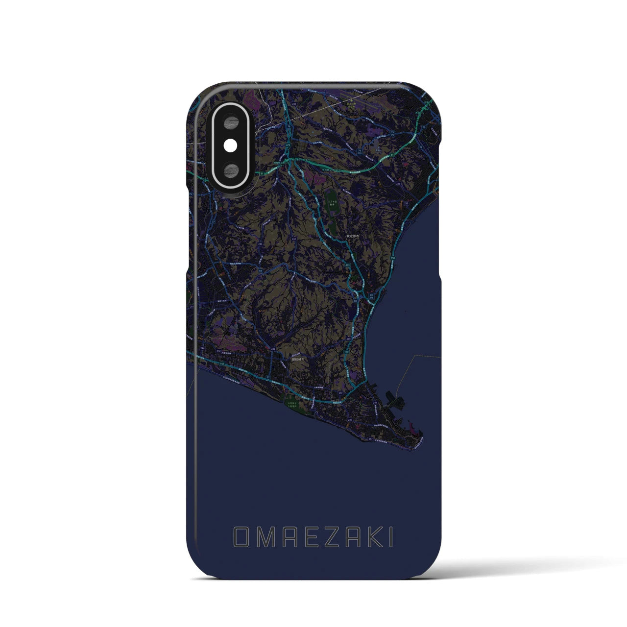 【御前崎(静岡県)】地図柄iPhoneケース(バックカバータイプ)