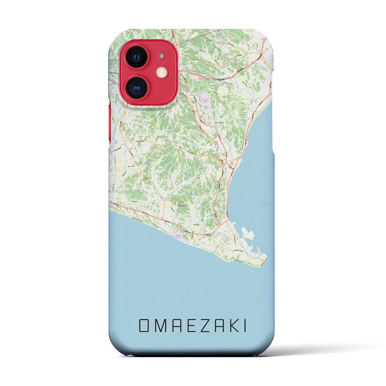 【御前崎(静岡県)】地図柄iPhoneケース(バックカバータイプ)