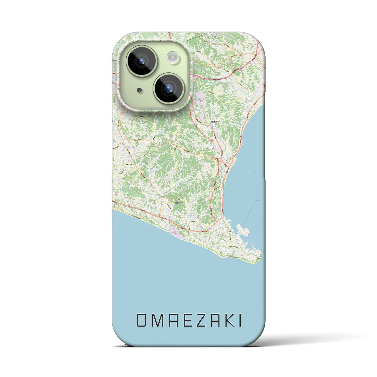 【御前崎(静岡県)】地図柄iPhoneケース(バックカバータイプ)