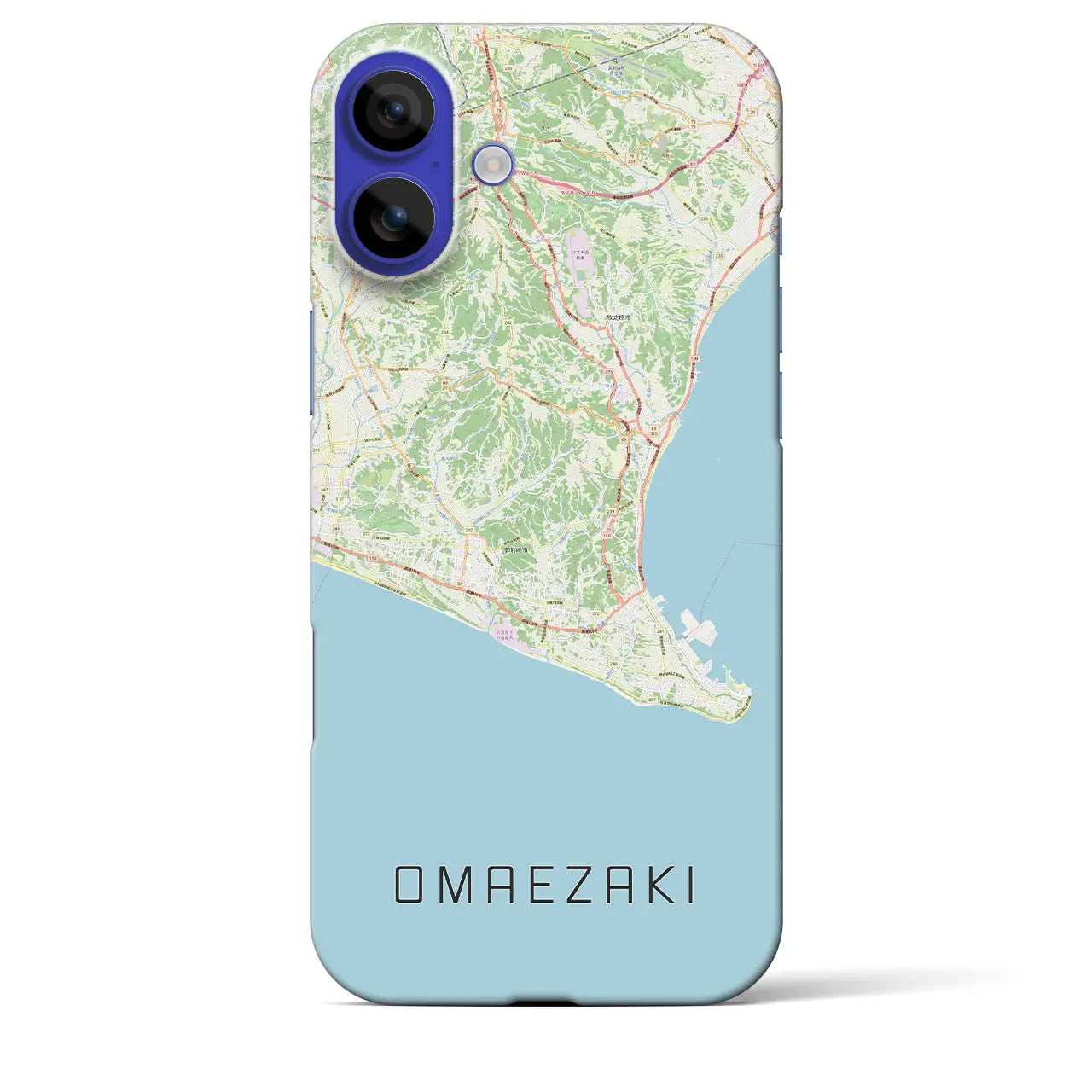 【御前崎(静岡県)】地図柄iPhoneケース(バックカバータイプ)