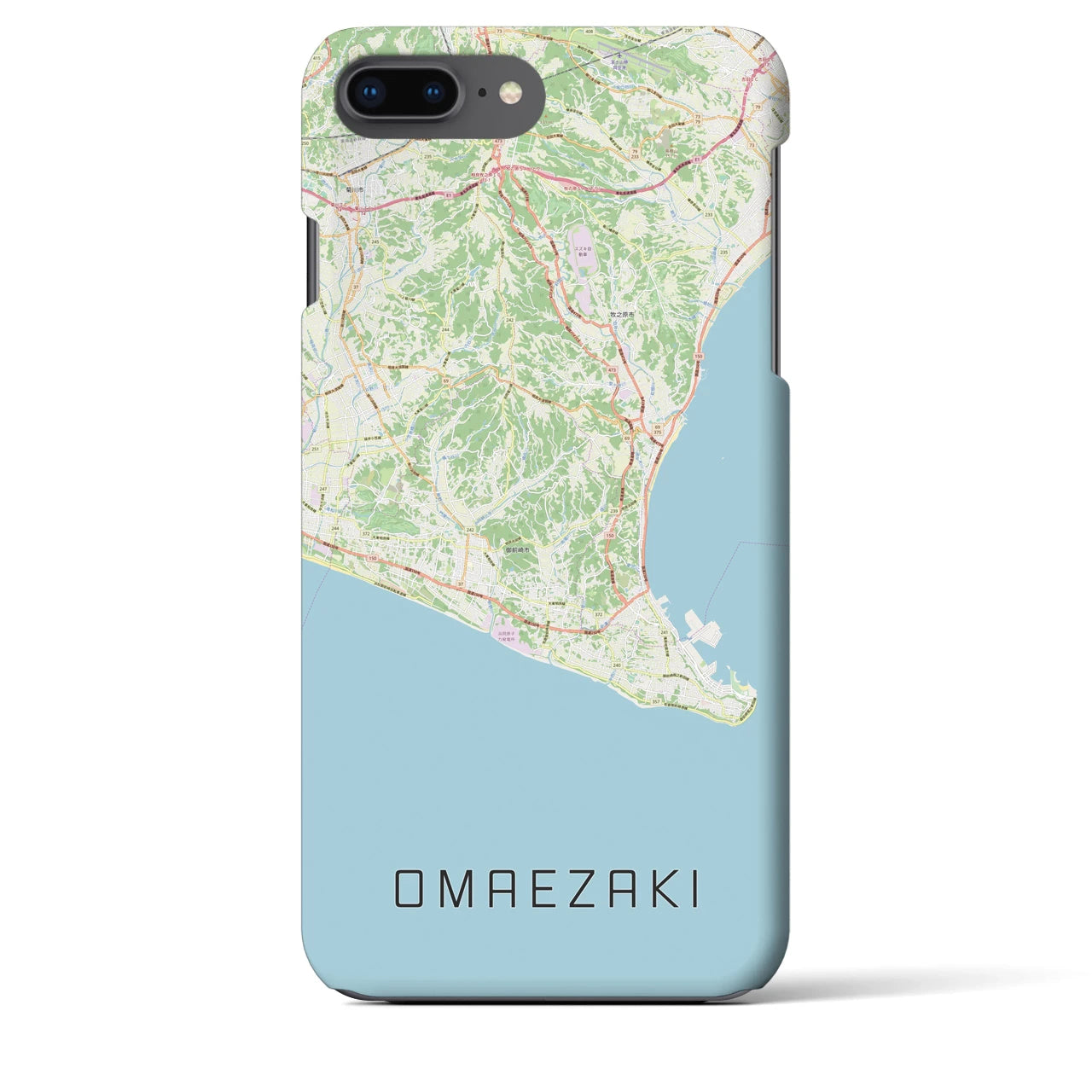 【御前崎(静岡県)】地図柄iPhoneケース(バックカバータイプ)