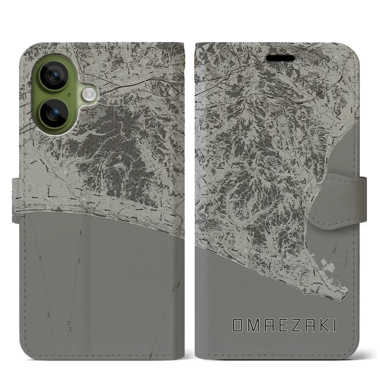 【御前崎(静岡県)】地図柄iPhoneケース(手帳タイプ)