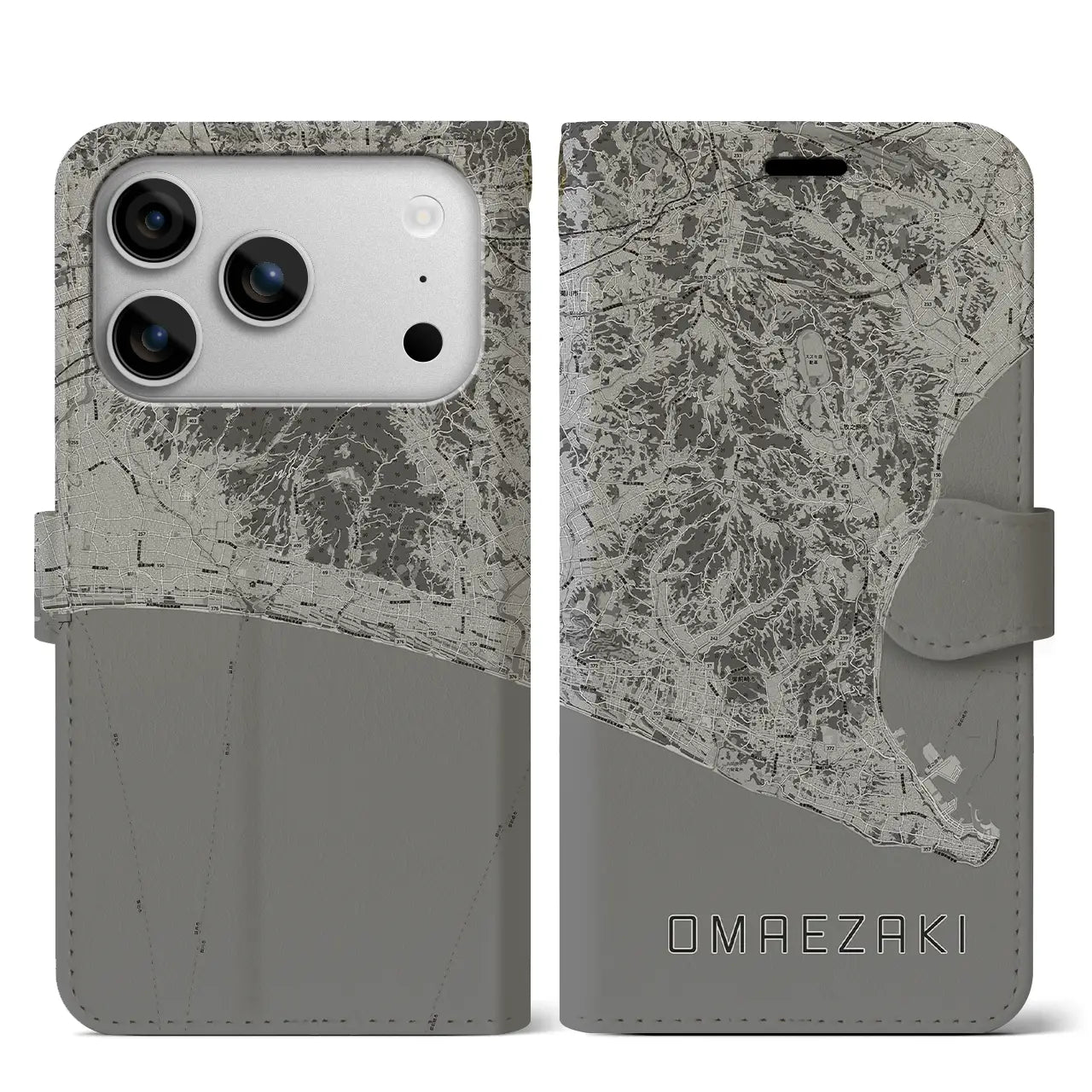 【御前崎(静岡県)】地図柄iPhoneケース(手帳タイプ)