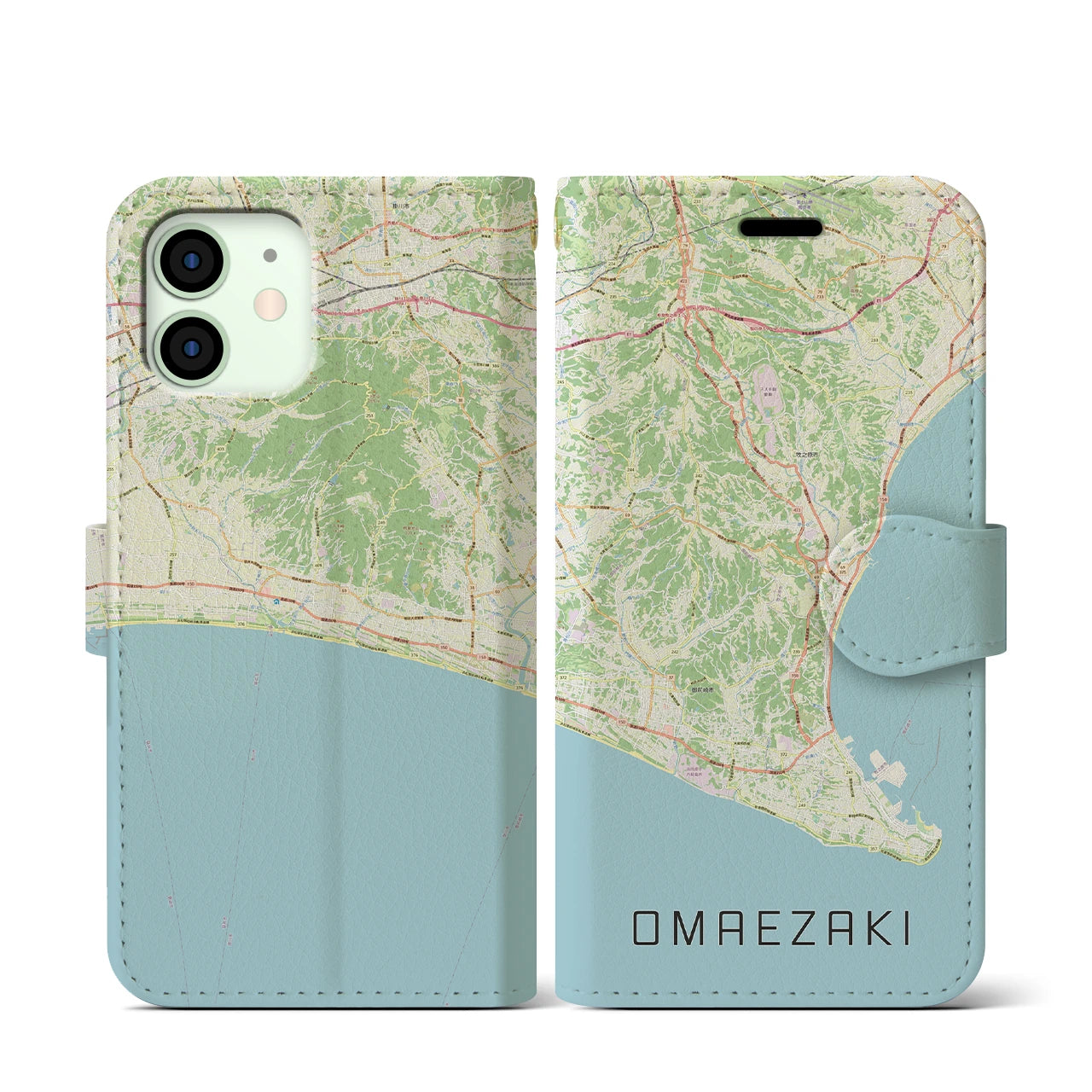 【御前崎(静岡県)】地図柄iPhoneケース(手帳タイプ)