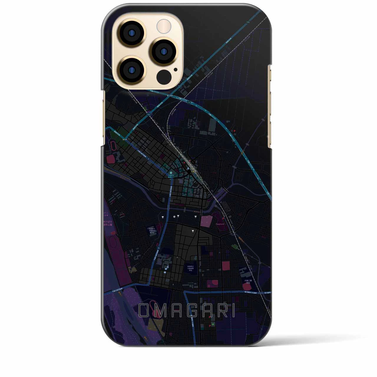 【大曲(秋田県)】地図柄iPhoneケース(バックカバータイプ)