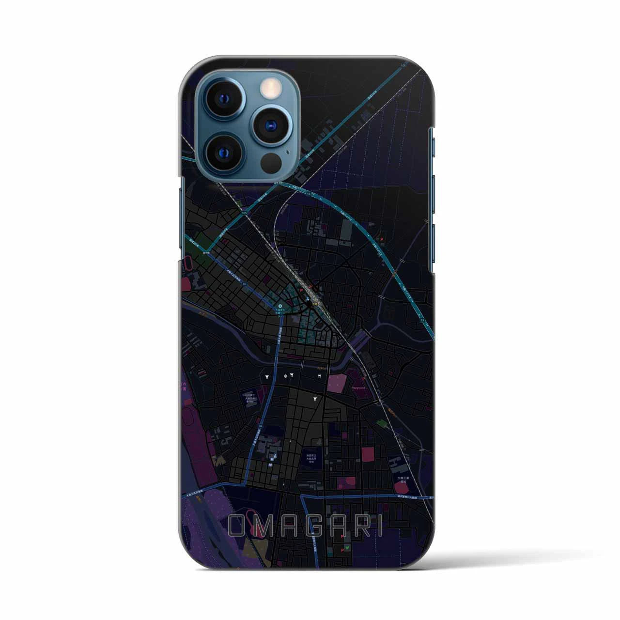 【大曲(秋田県)】地図柄iPhoneケース(バックカバータイプ)