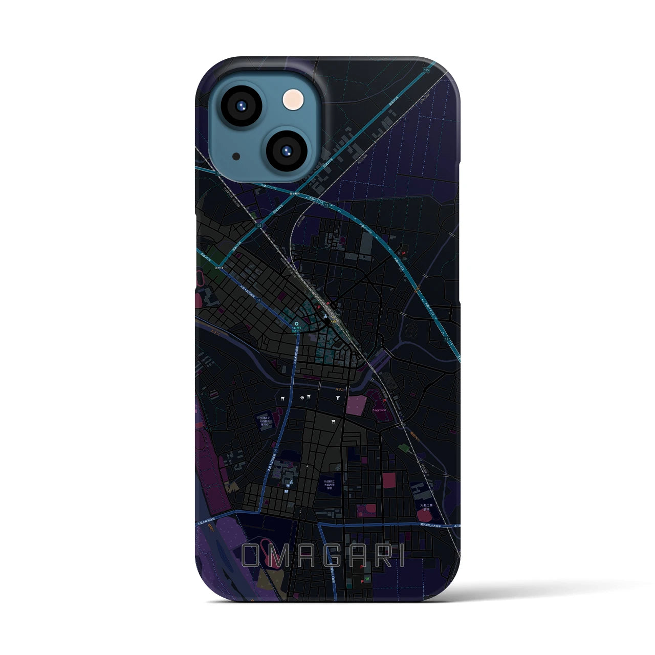 【大曲(秋田県)】地図柄iPhoneケース(バックカバータイプ)