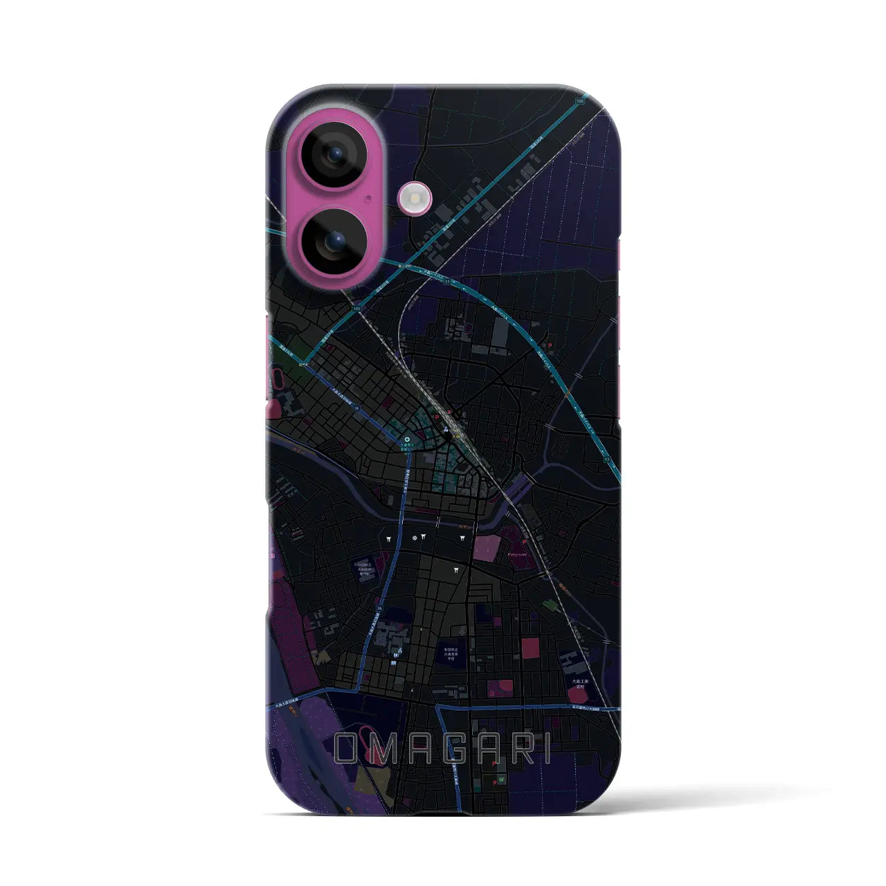 【大曲(秋田県)】地図柄iPhoneケース(バックカバータイプ)