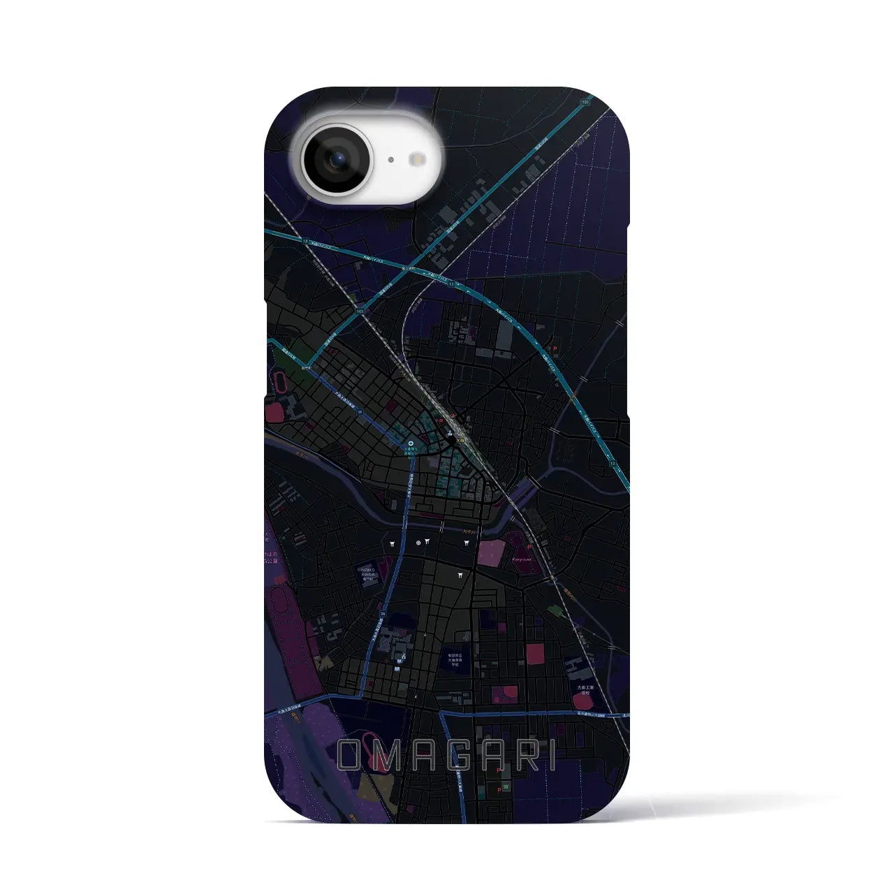 【大曲(秋田県)】地図柄iPhoneケース(バックカバータイプ)