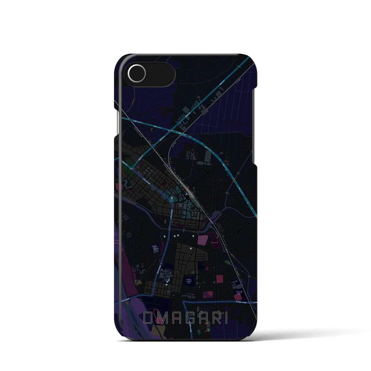 【大曲(秋田県)】地図柄iPhoneケース(バックカバータイプ)