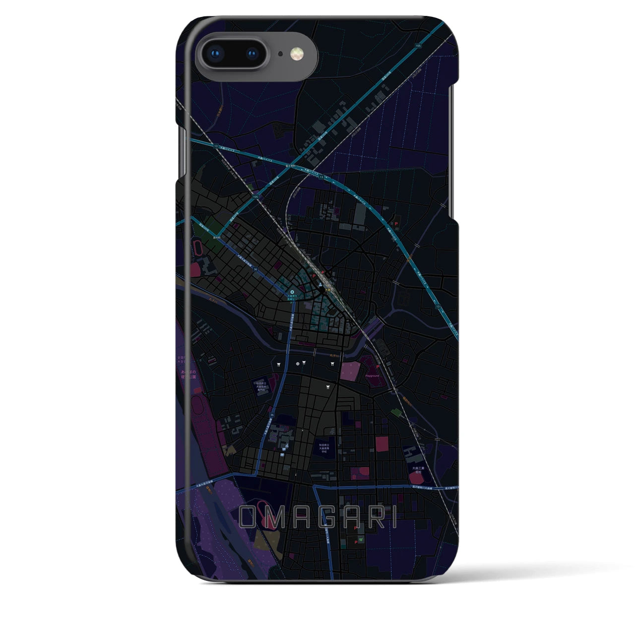 【大曲(秋田県)】地図柄iPhoneケース(バックカバータイプ)