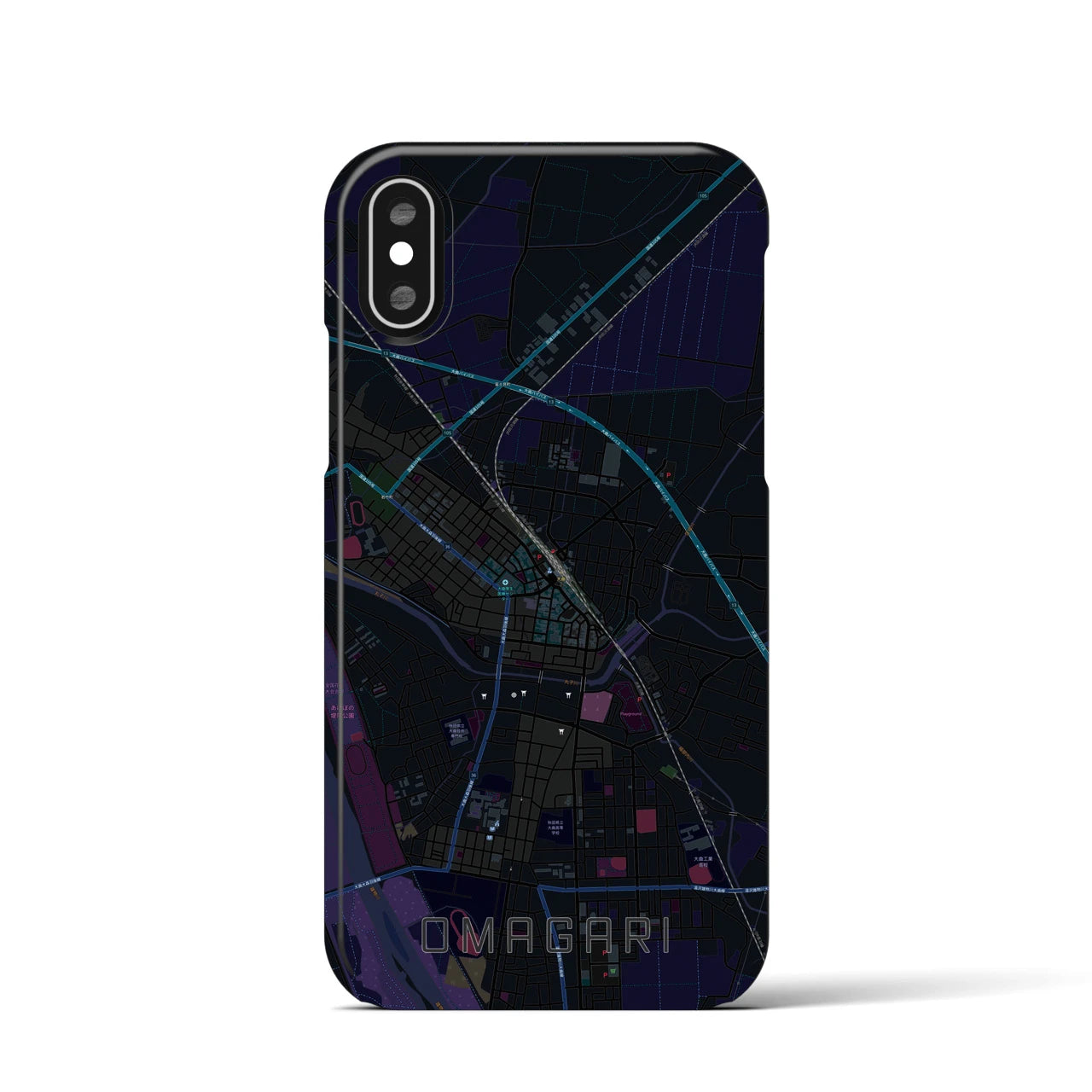 【大曲(秋田県)】地図柄iPhoneケース(バックカバータイプ)