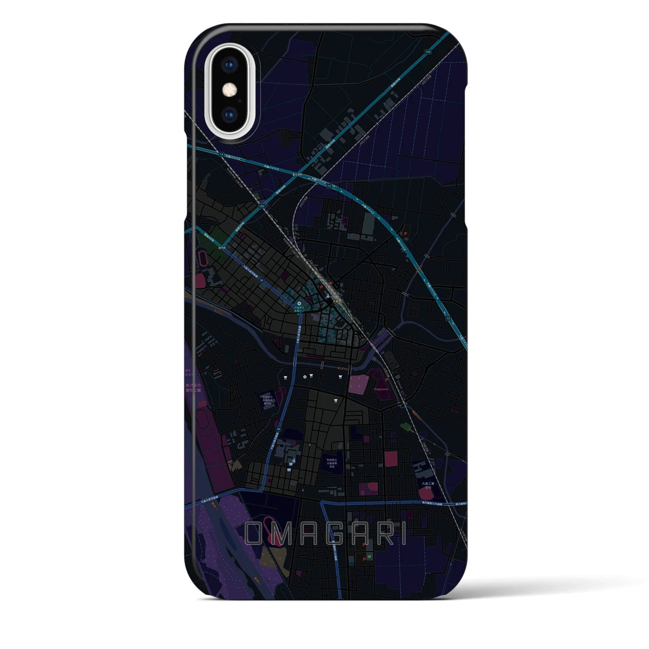 【大曲(秋田県)】地図柄iPhoneケース(バックカバータイプ)