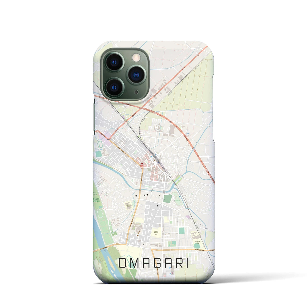 【大曲(秋田県)】地図柄iPhoneケース(バックカバータイプ)
