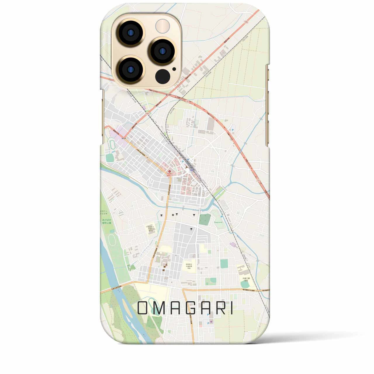 【大曲(秋田県)】地図柄iPhoneケース(バックカバータイプ)